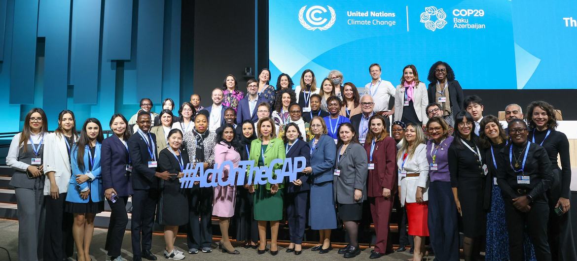 Participants at the High-Level event on Gender Transparency, a highlight of ‘Gender Day’ at COP29 in Baku, Azerbaijan. Participants at the High-Level event on Gender Transparency, a highlight of ‘Gender Day’ at COP29 in Baku, Azerbaijan.